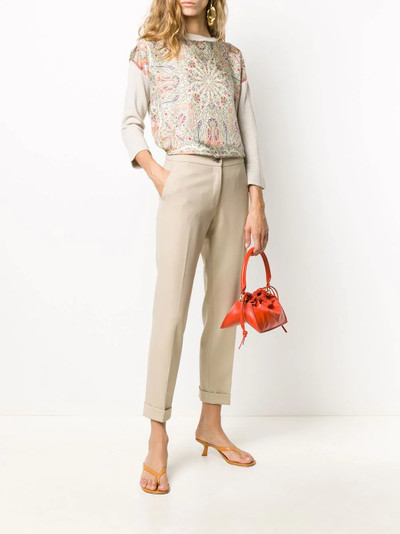 Etro paisley print contrast-sleeve jumper outlook