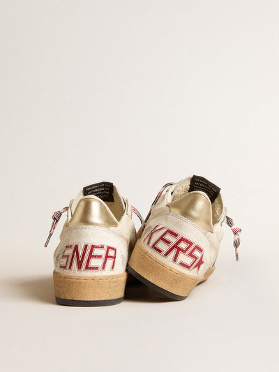 Golden Goose Ball Star in nappa leather with blue suede star and platinum leather heel tab outlook