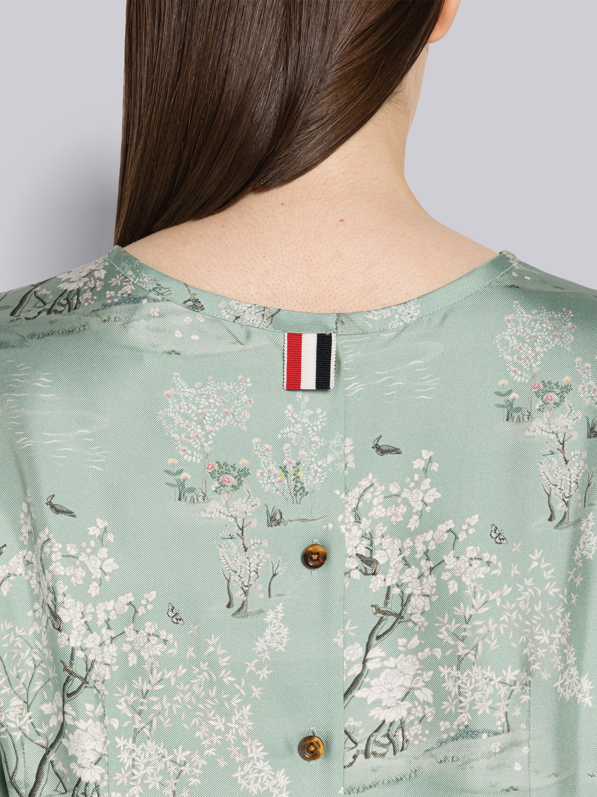Silk Toile Button Back Blouse - 6