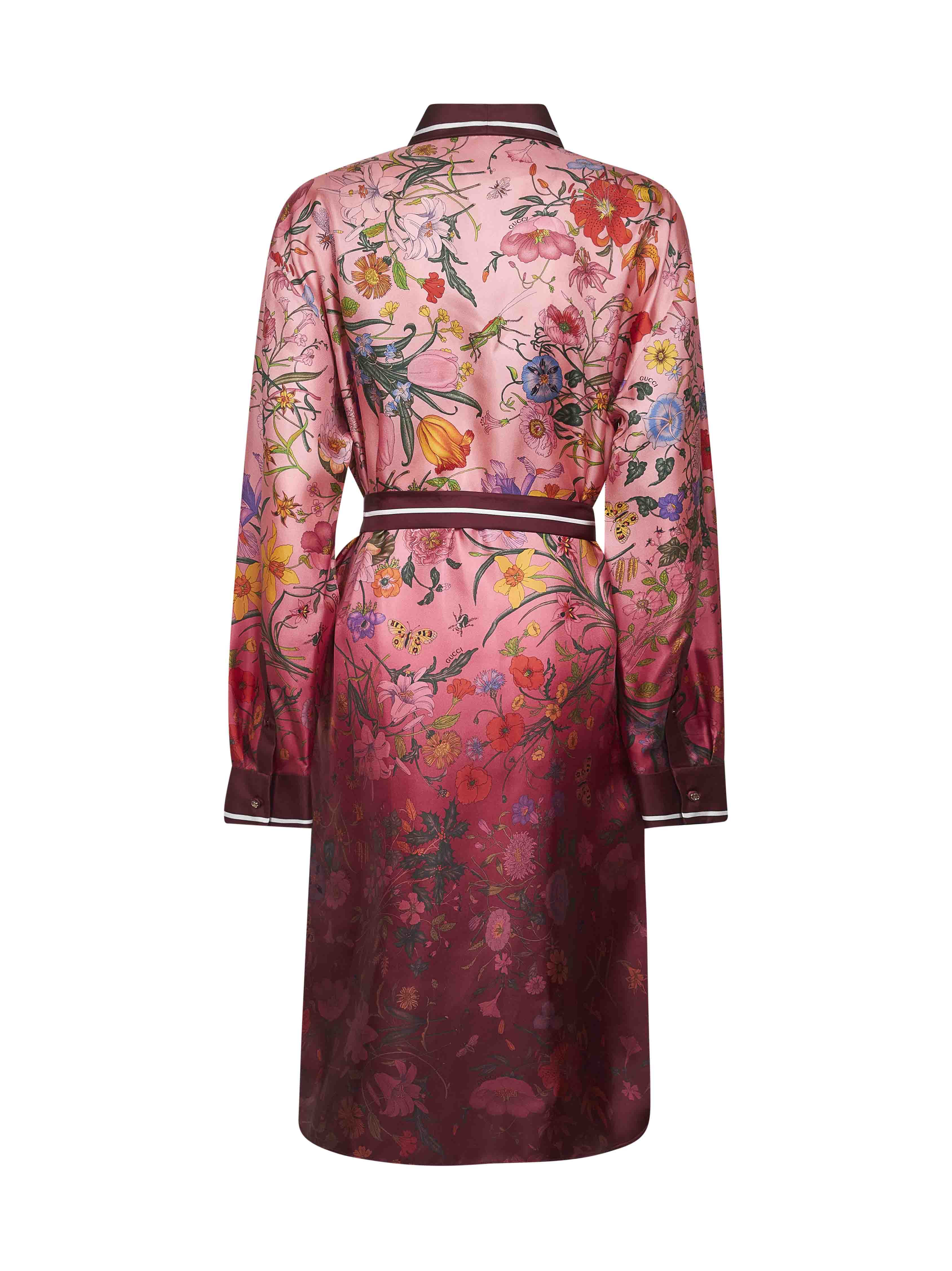 Gucci Women Printed Silk Twill Shirt Dress - 2