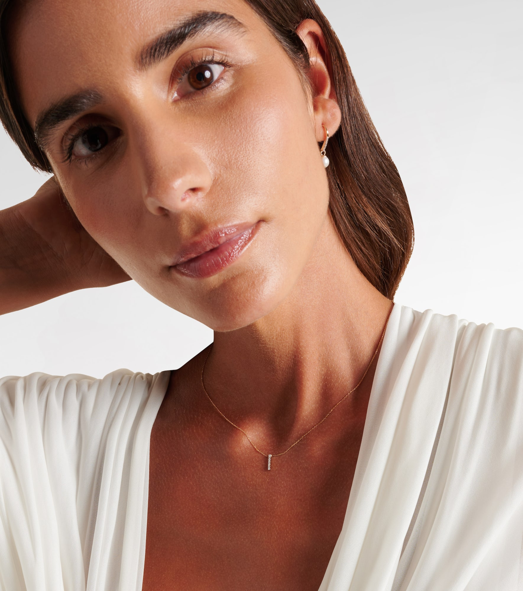 14kt gold La Barre necklace with diamonds - 2
