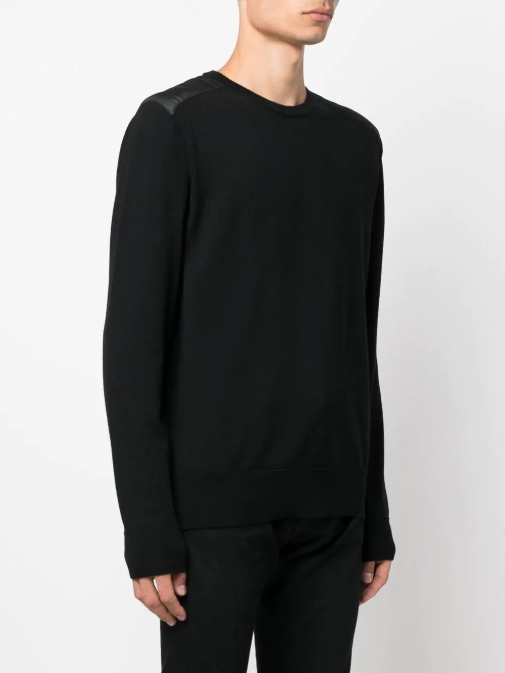 logo-patch wool jumper - 3