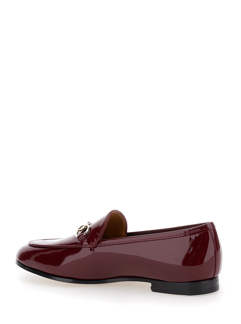 Gucci Women 'Jordan' Bordeaux Loafers With Horsebit Detail In Patent Leather Woman - 3