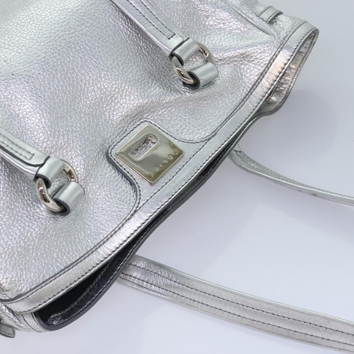CELINE Tote Bag Leather Silver - 6