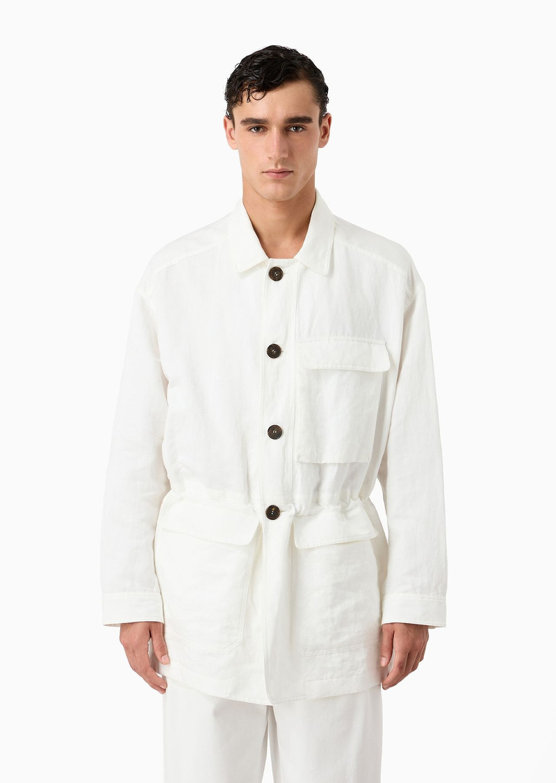 Linen and cotton pea coat 2