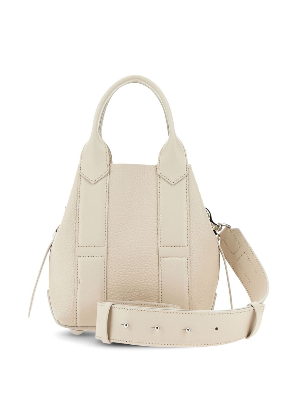 Script leather tote bag - 2