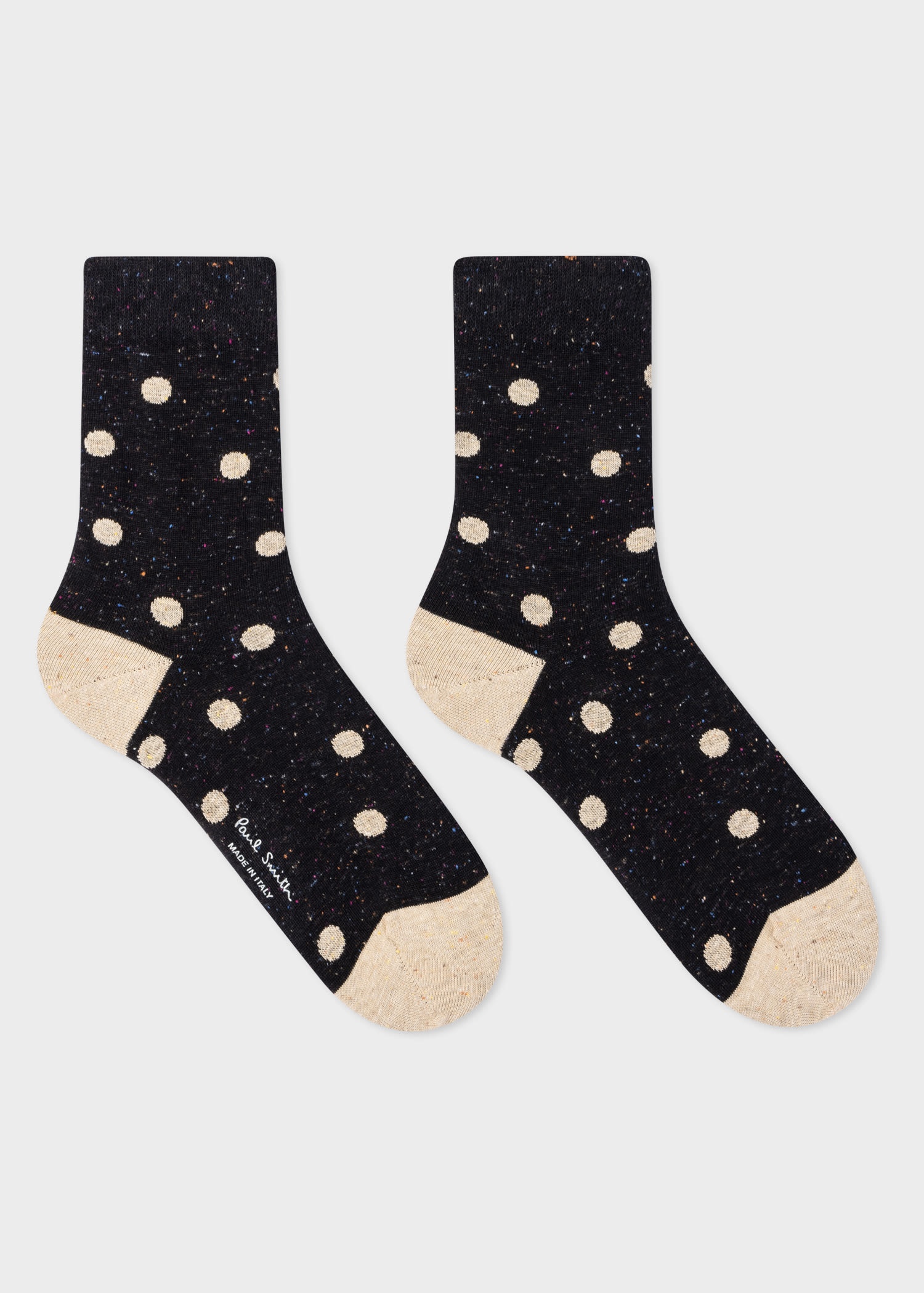 Black Cotton-Blend Polka Dot Socks - 2