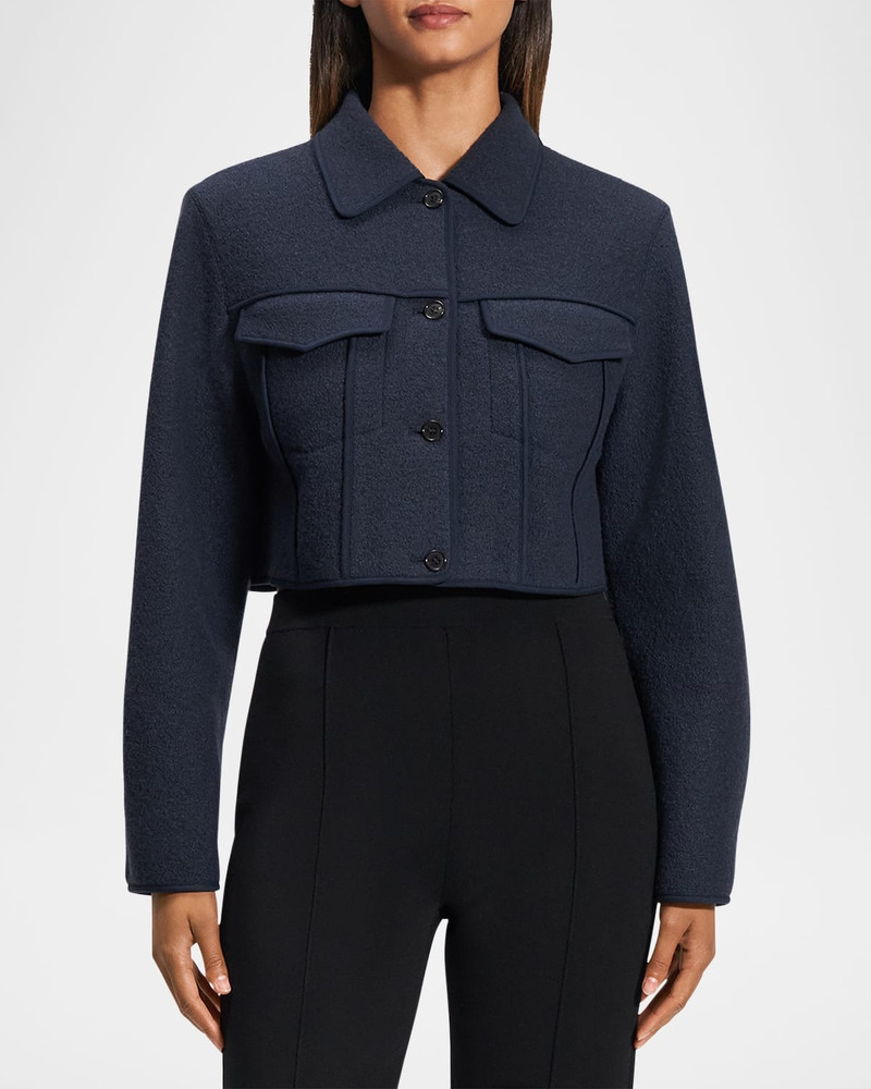 Theory Crop Boucle Trucker Jacket outlook