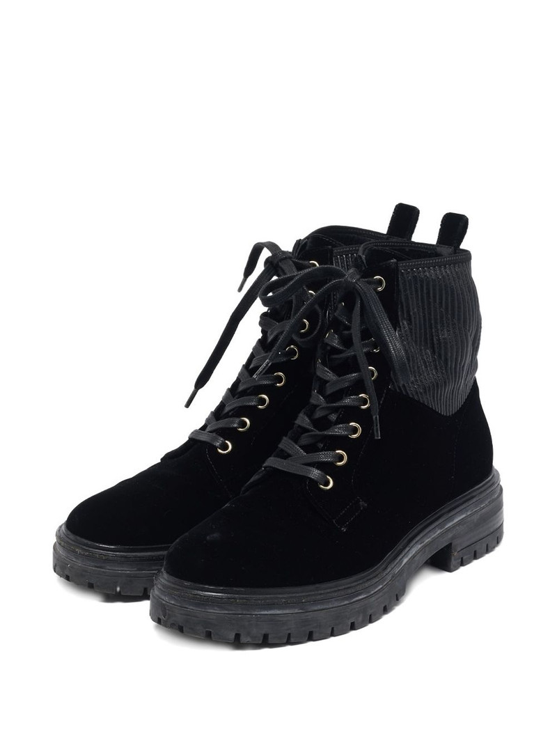 Gianvito Rossi velvet lace-up boots outlook