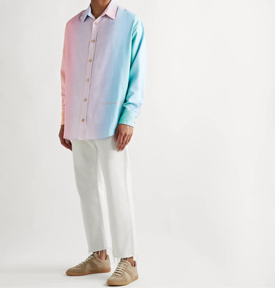 The Elder Statesman Printed Slub Silk Shirt outlook