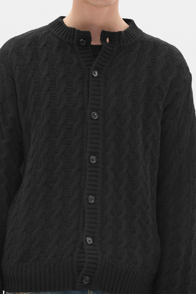 Jeff Cable Knit Ladder Stitch Cardigan 5