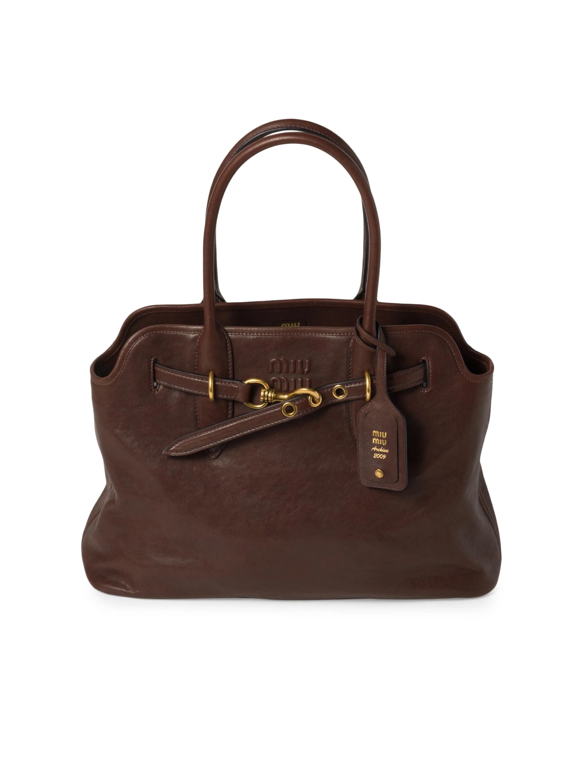 Women's Aventure Nappa Leather Shoulder Bag - Dark Brown - 1