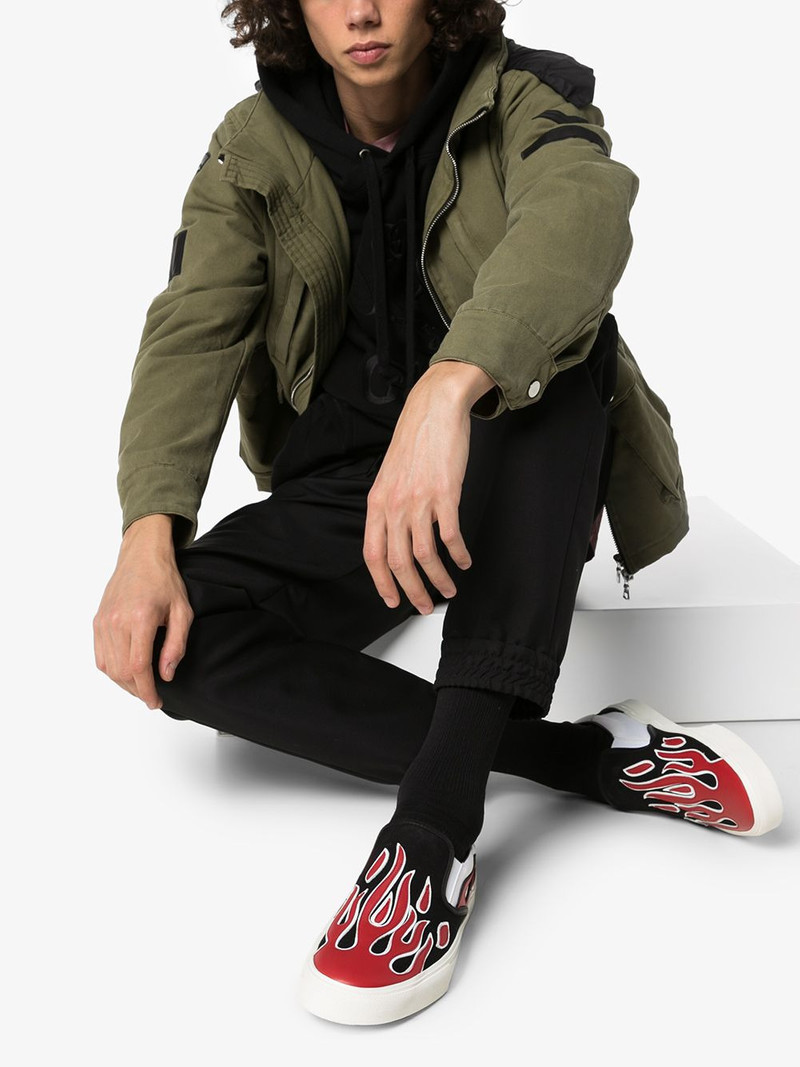 AMIRI flame appliqué slip-on sneakers outlook