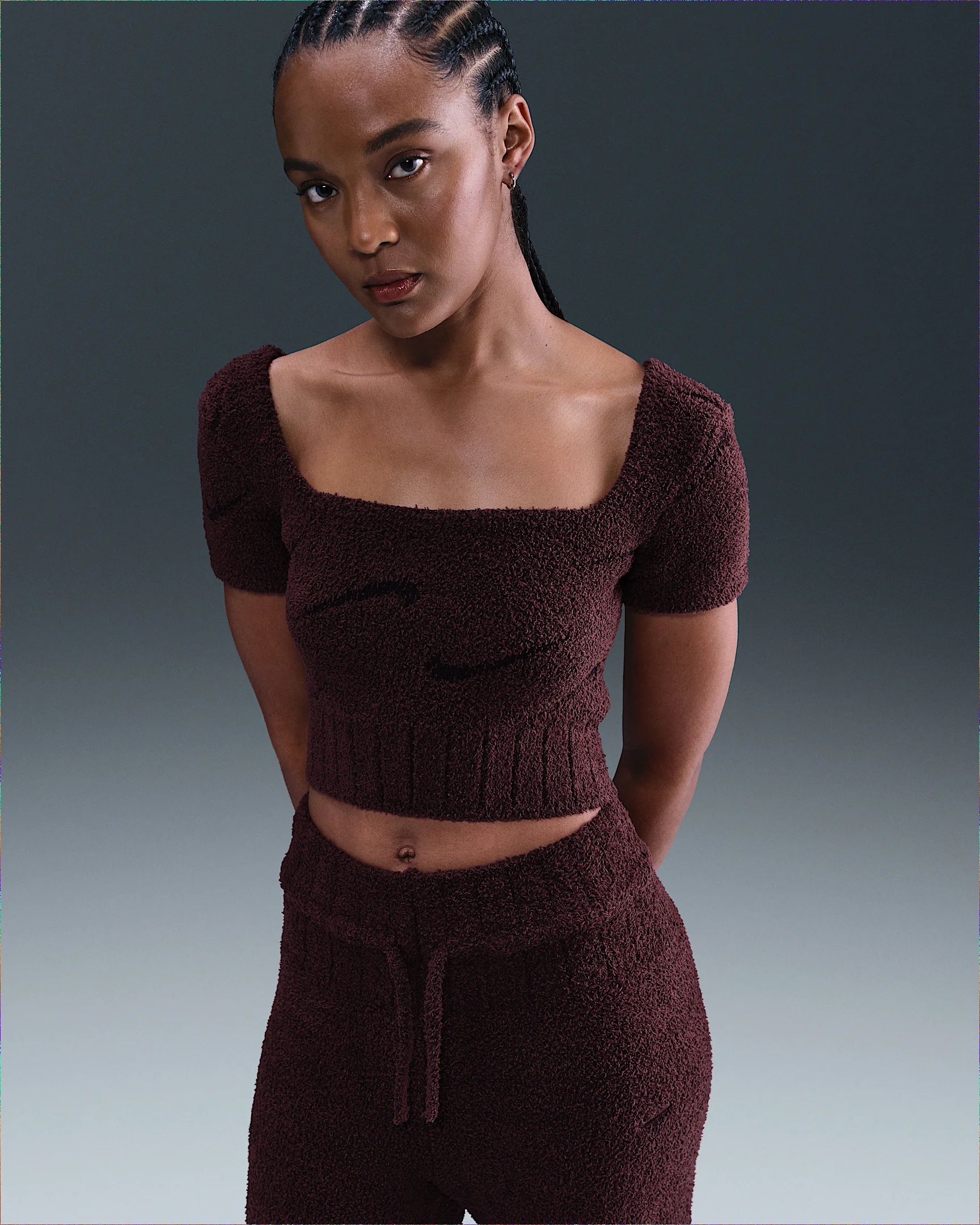 Nike Sportswear Phoenix Cozy Bouclé Women's Short-Sleeve Cropped Knit Top - 1