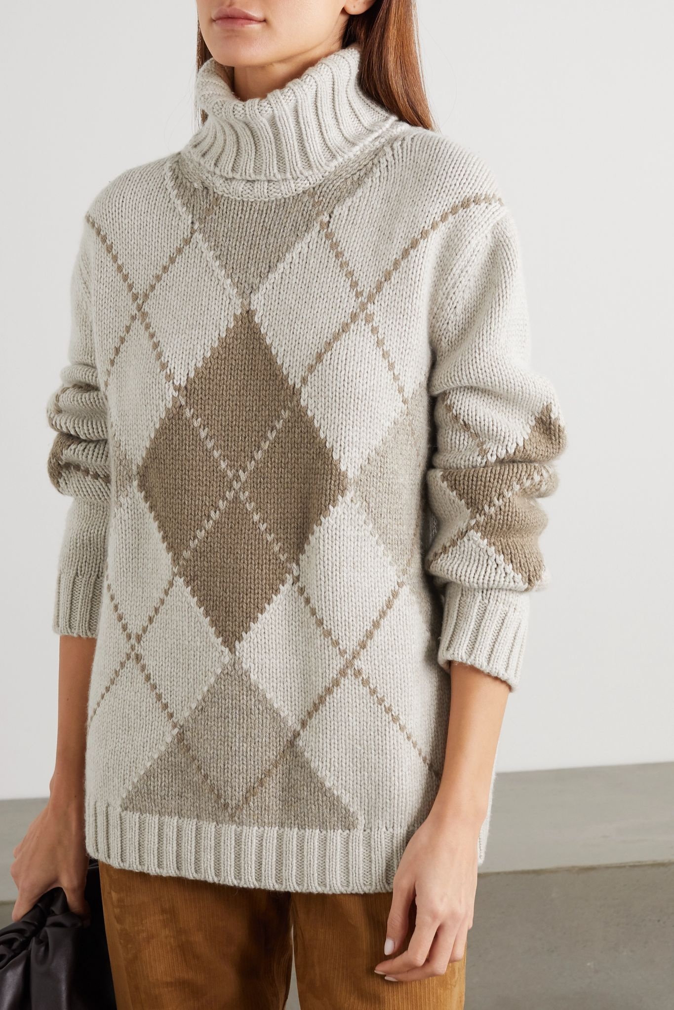 Macdougal argyle cashmere turtleneck sweater - 3