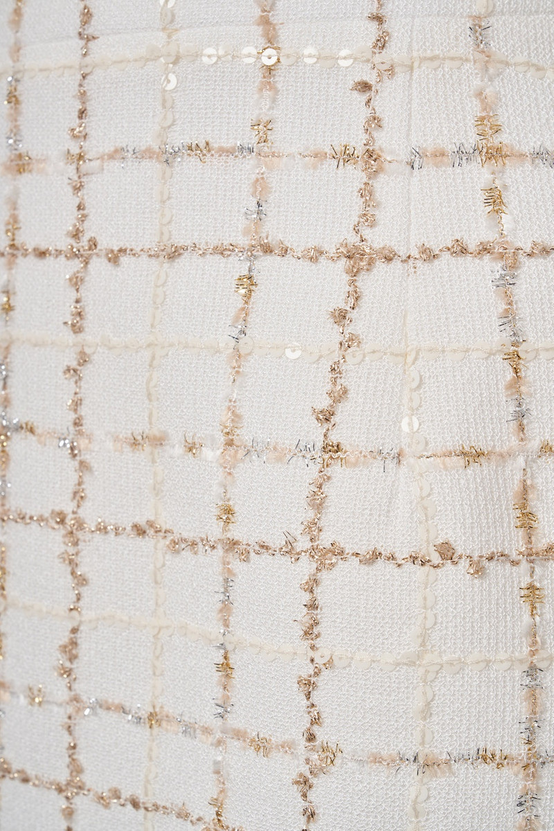 SEQUIN CHECKED TWEED MINI SKIRT 3