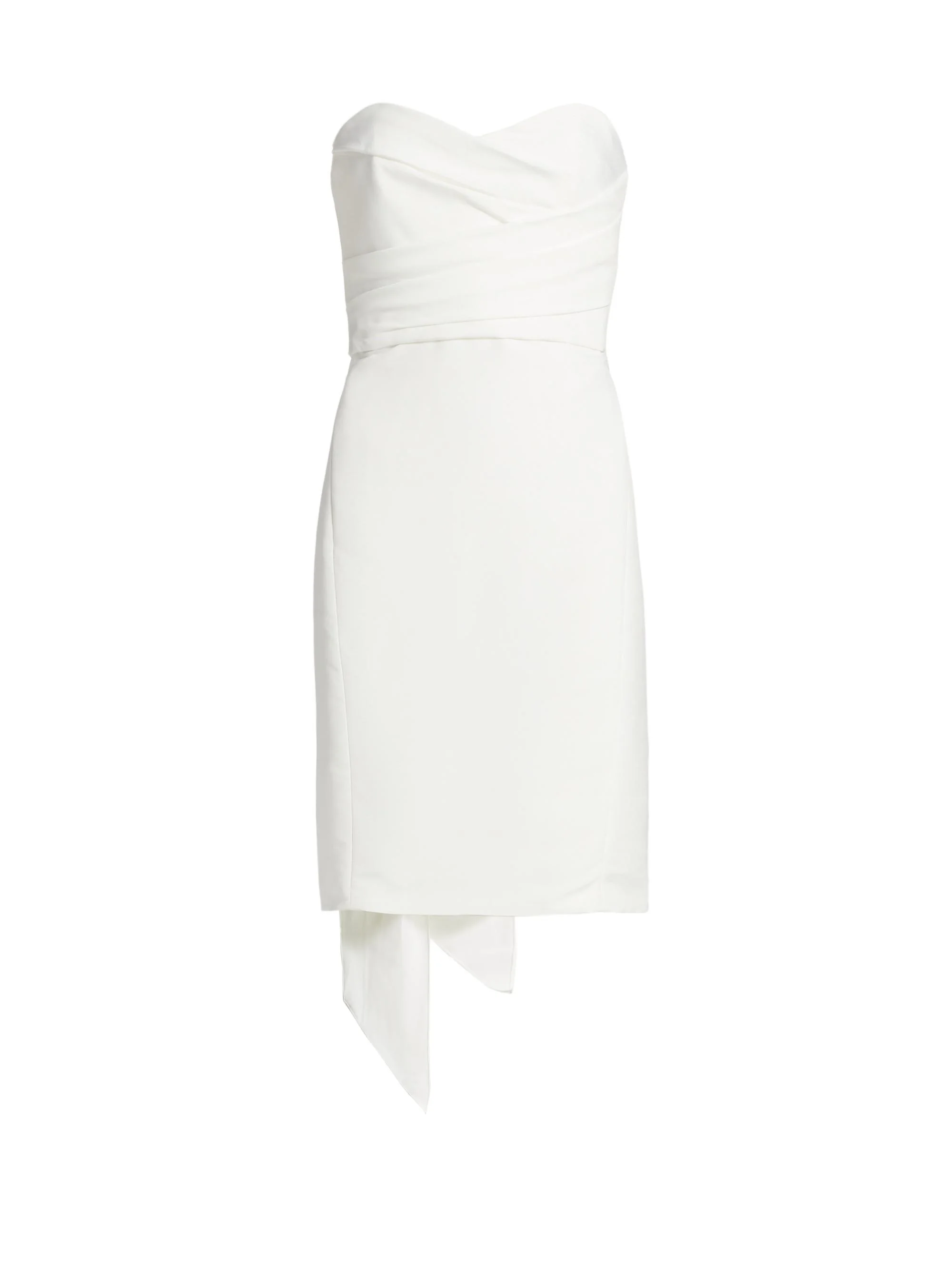Women's Strapless Silk Faille Bow Dress - Silk White - 1
