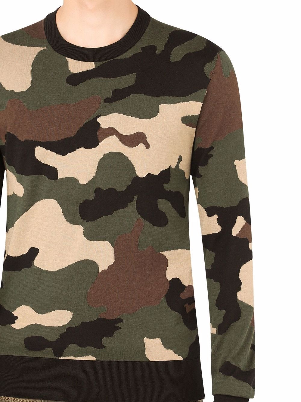 camouflage-pattern silk jumper - 5