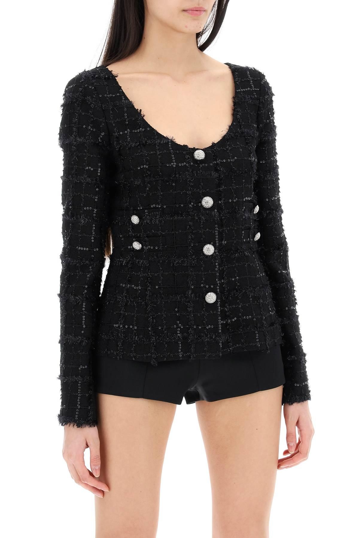 Alessandra Rich Tweed Jacket With Sequins Embell - 3