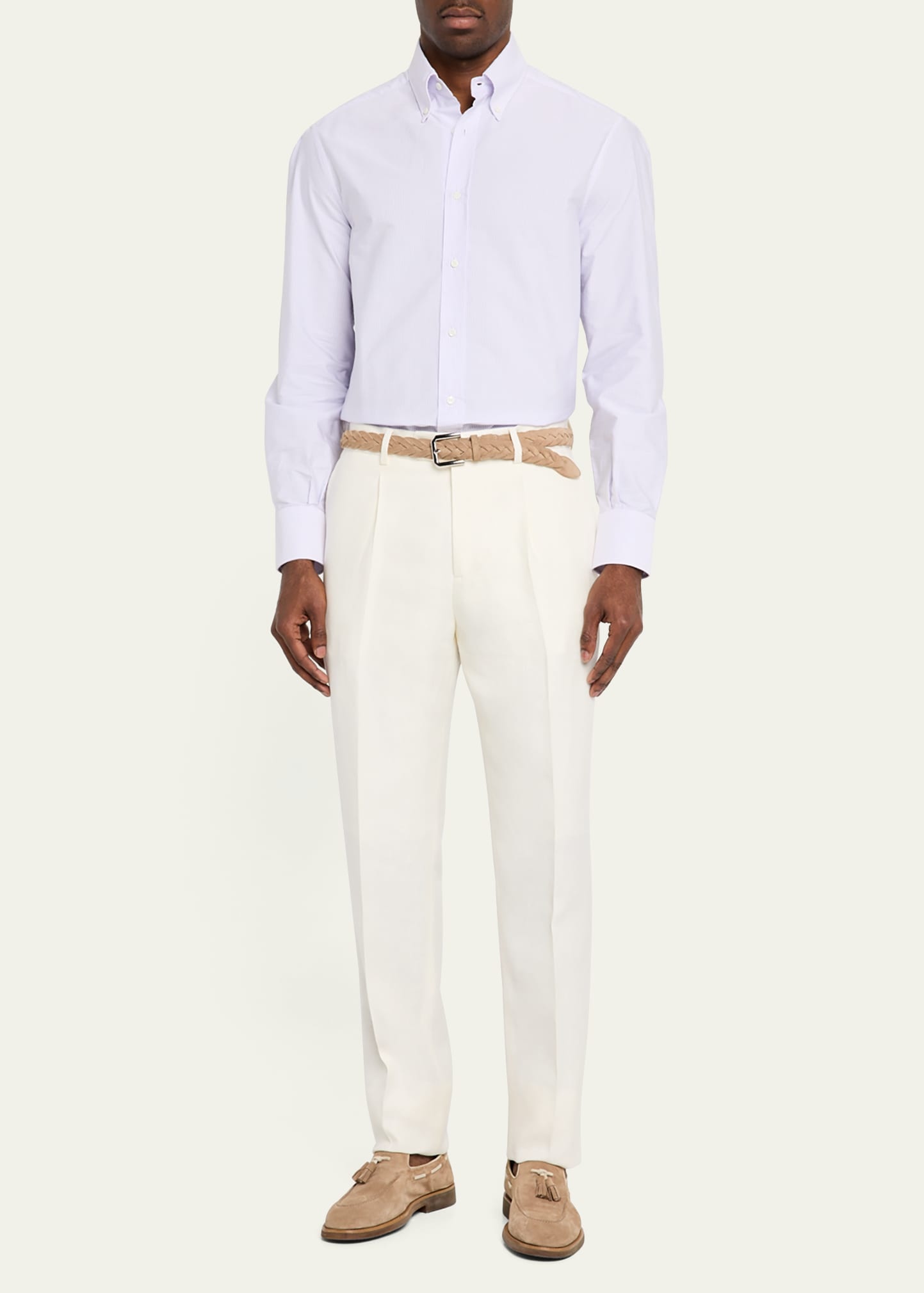 Men's Straight-Fit Pleated Pants - 2
