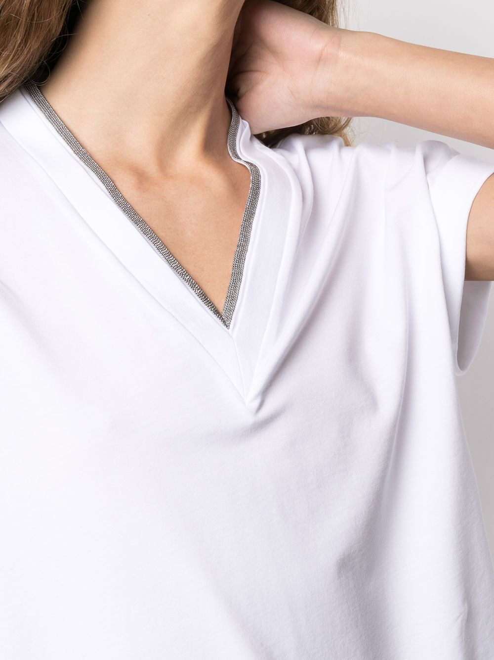 Brunello Cucinelli Women T-Shirt With V-Neck - 5