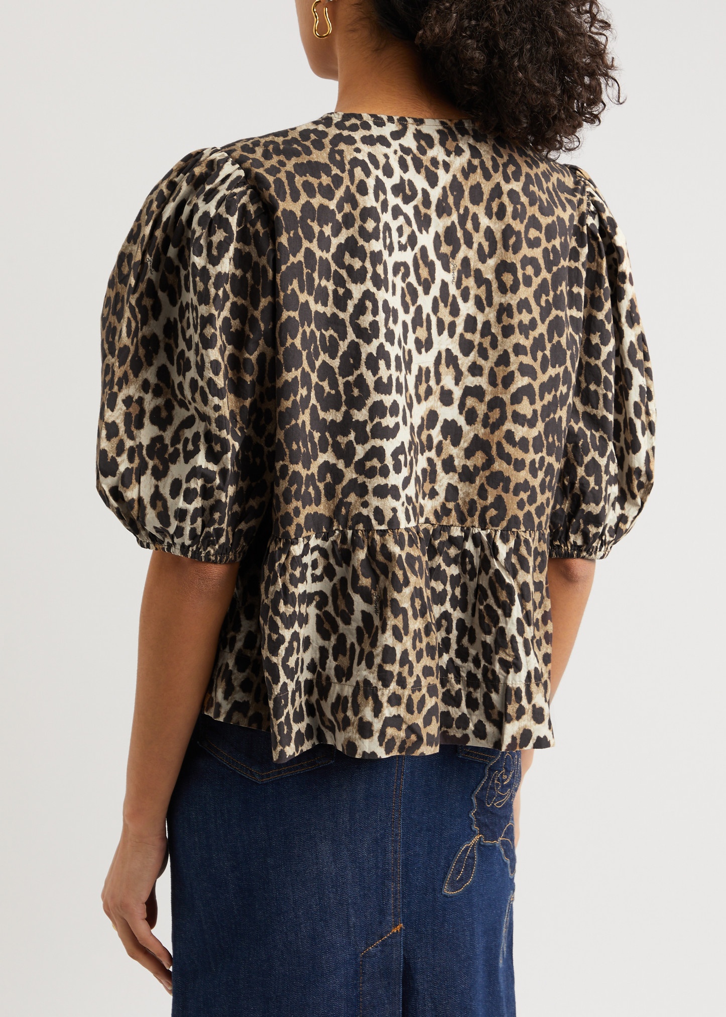 Leopard-print cotton-poplin blouse - 3