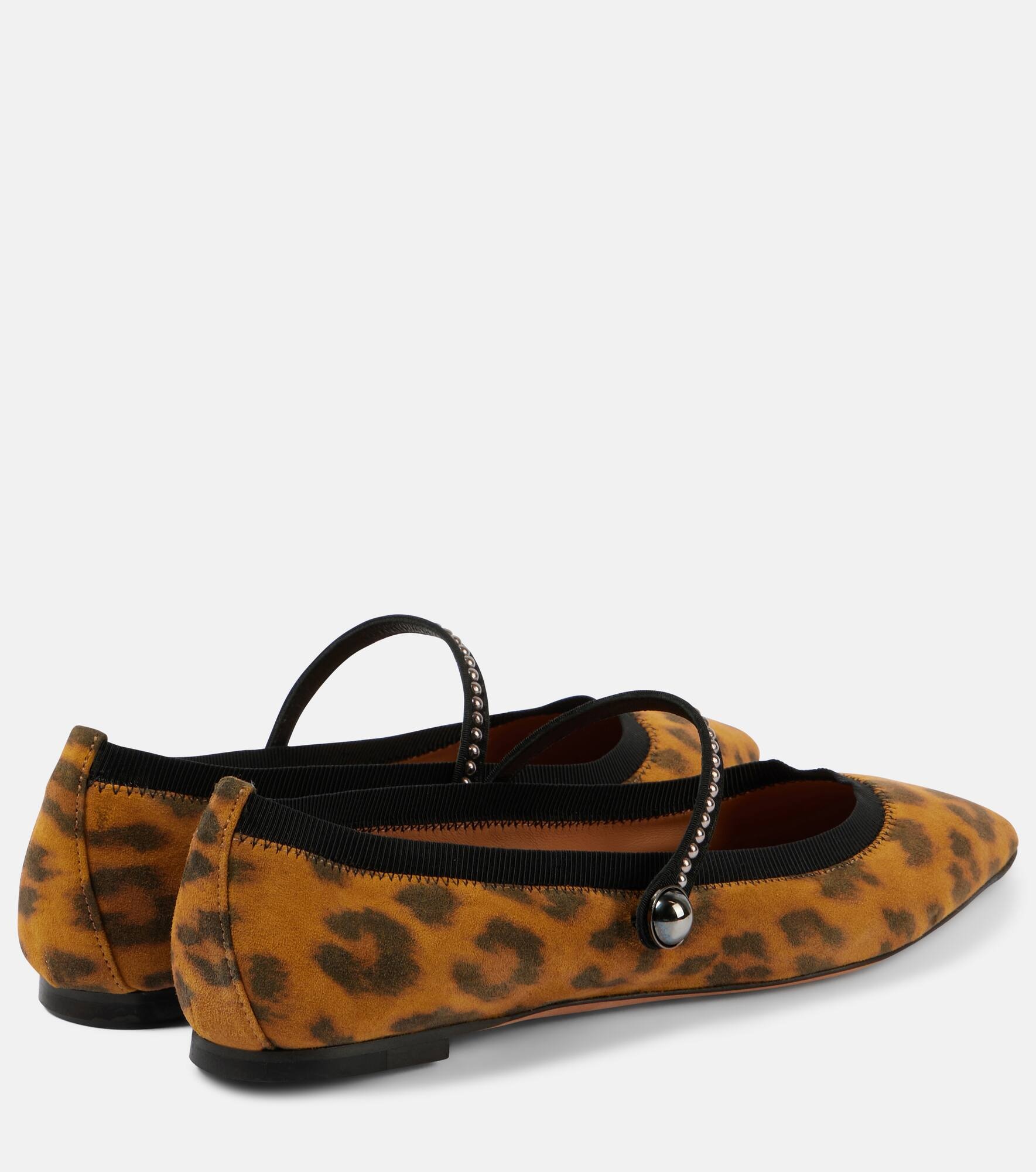 Romy leopard-print suede ballet flats - 3