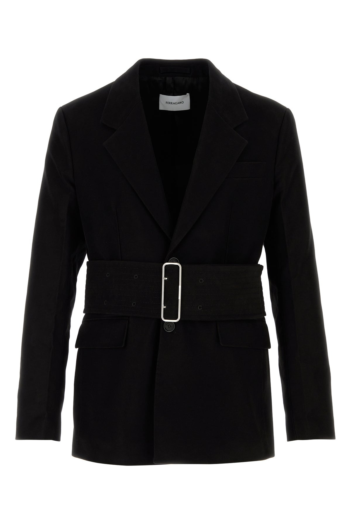 Black cotton blazer - 1
