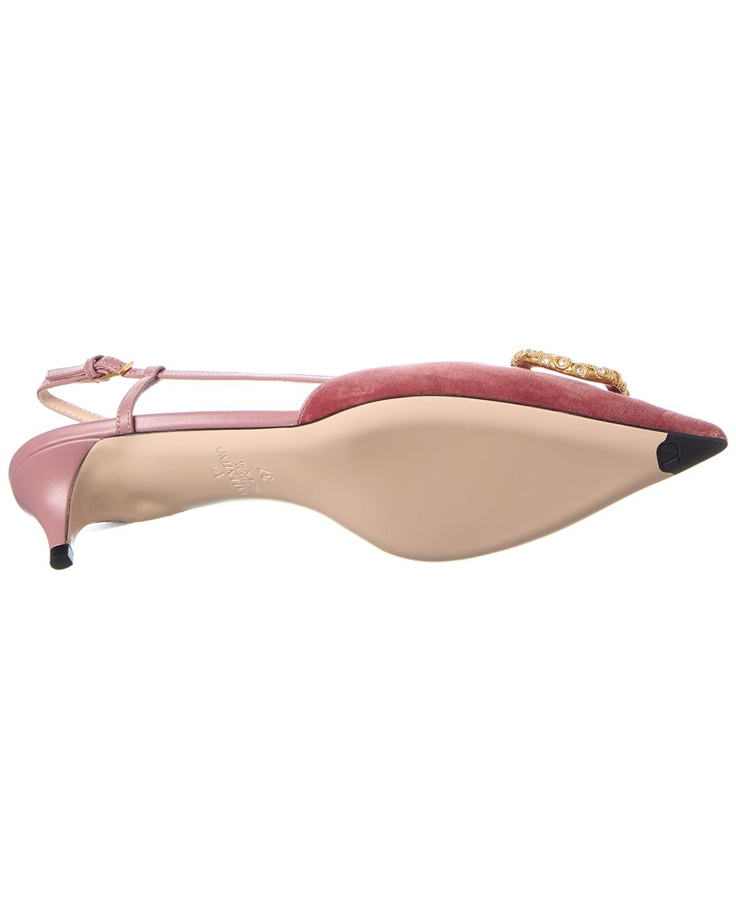 Valentino VLogo 40 Velvet Slingback Pump - 4
