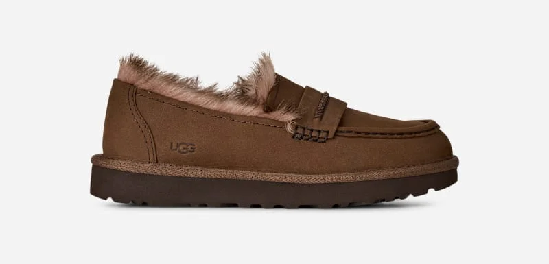 ® Women's Ellis Nubuck Loafer Sheepskin Shoes in Dark Chestnut - 1