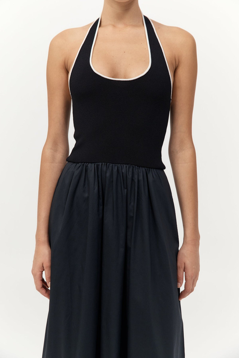 Halter Gathered Dress - Black 3