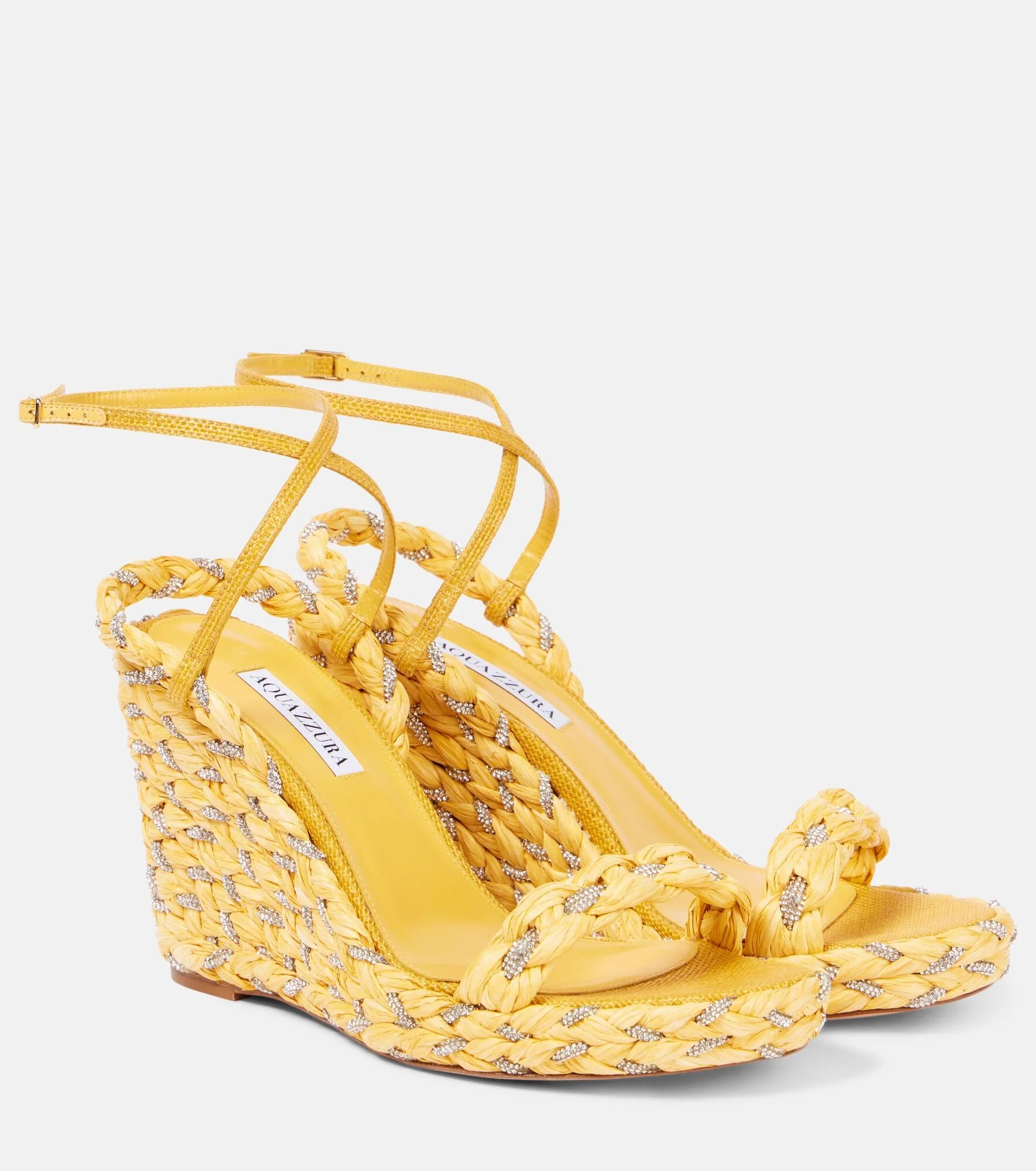 Costiera Crystal raffia wedge sandals - 1