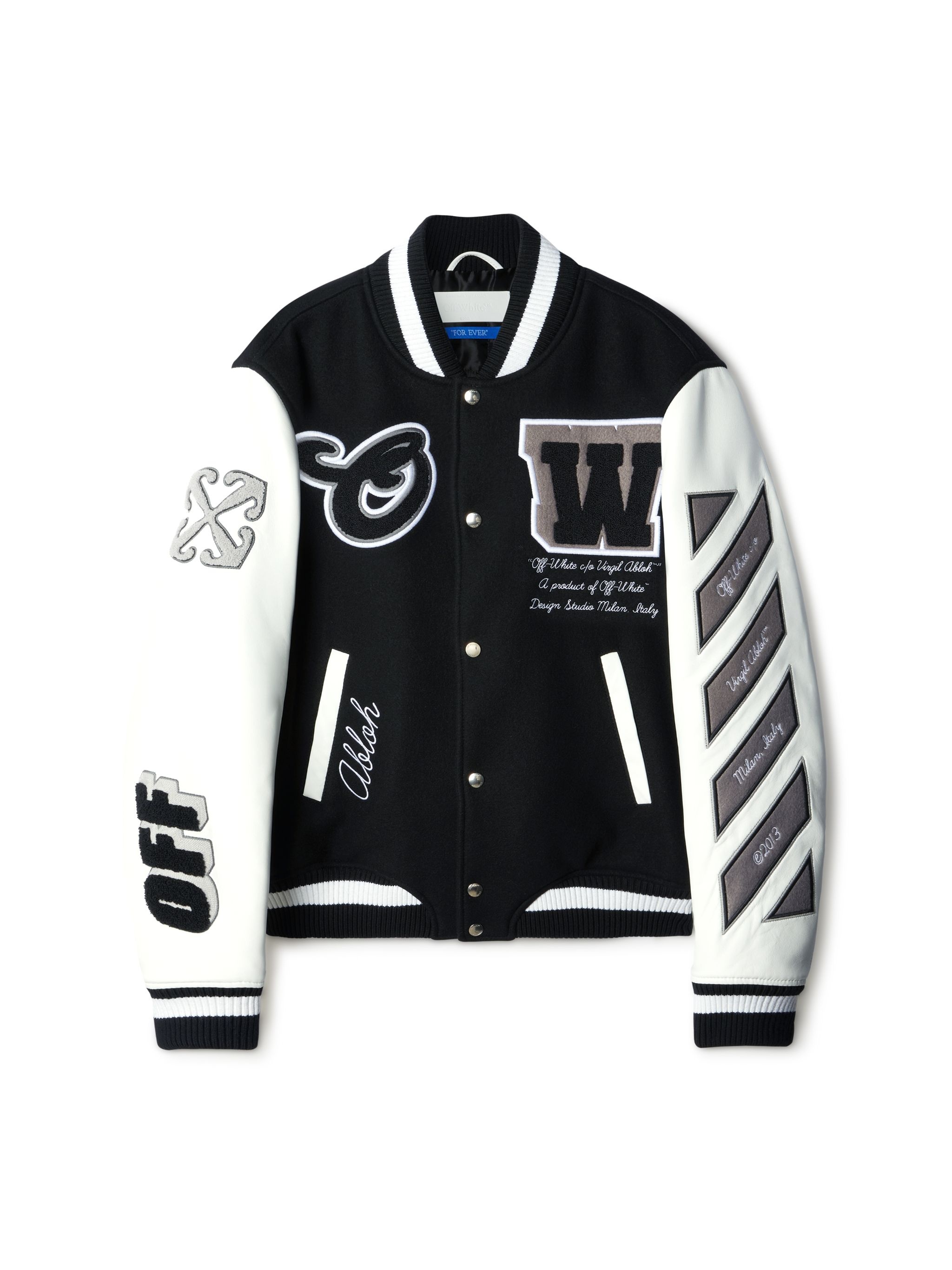 Leather Wool Varsity Jacket - 1