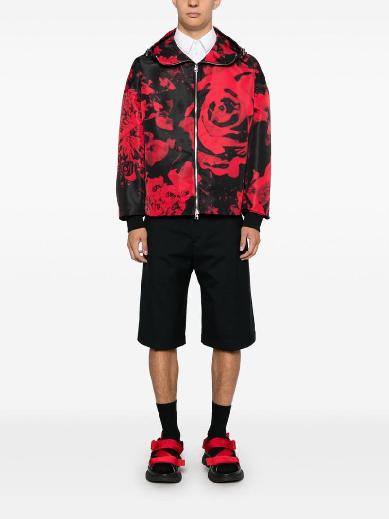 Alexander McQueen Wax Flower-print hooded jacket outlook