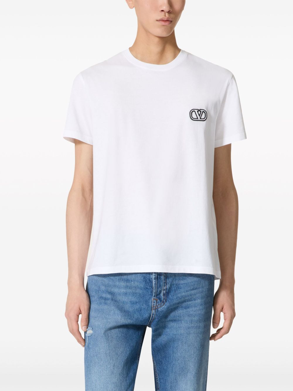 VLogo-embroidered T-shirt - 3