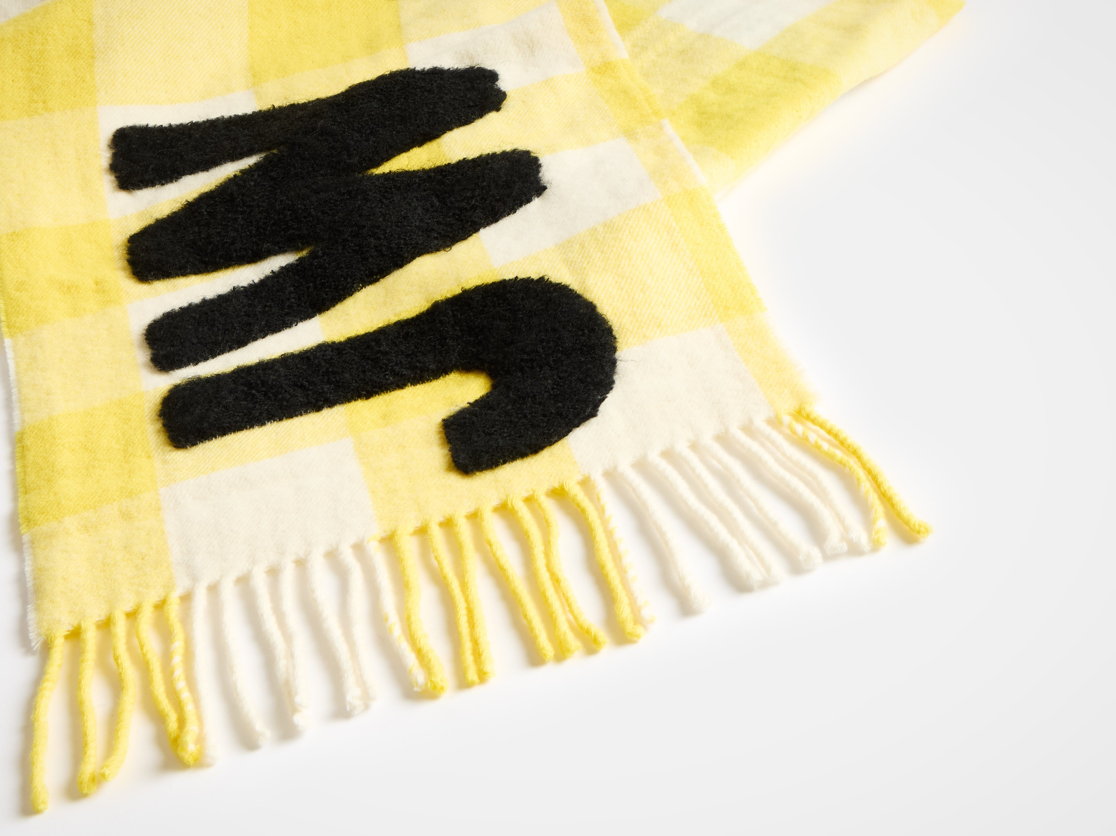 CHECKERED LOGO SCARF IN YELLOW - 7