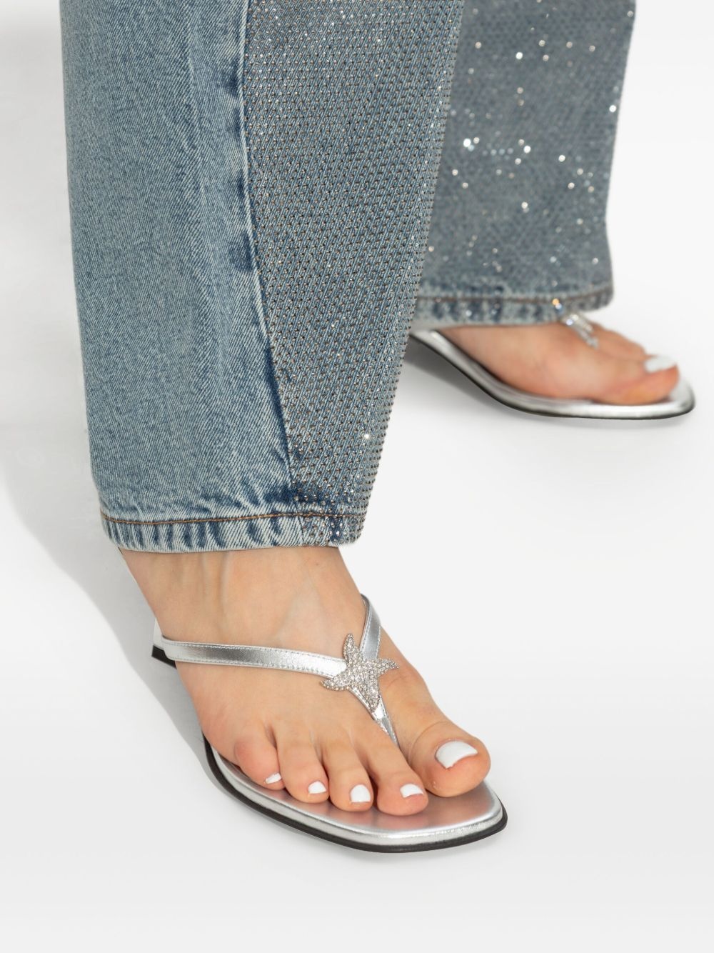 metallic-leather sandals - 6