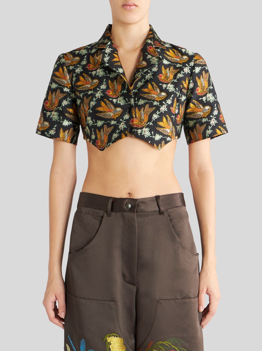 CROPPED JACQUARD SHIRT - 2