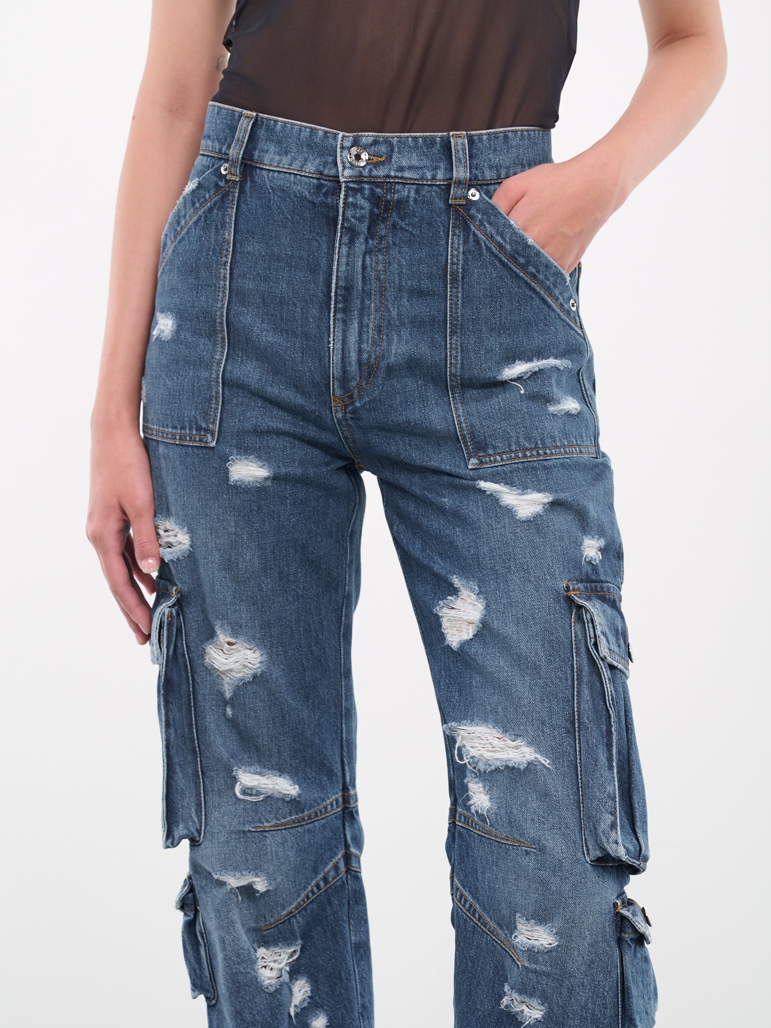 Cargo Denim Trousers - 4