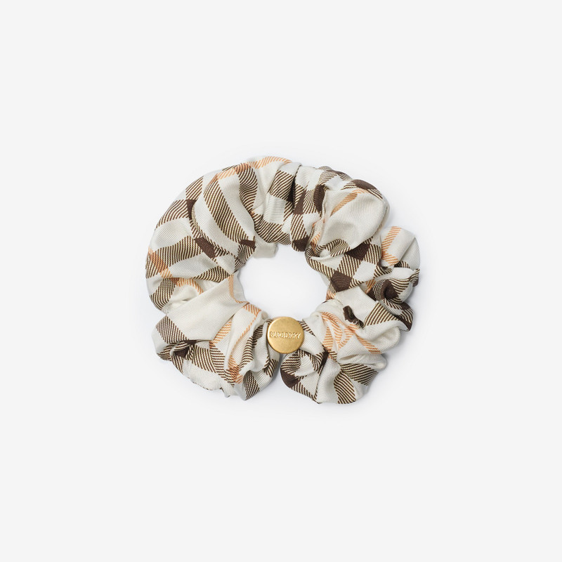 Check Silk Scrunchie 1