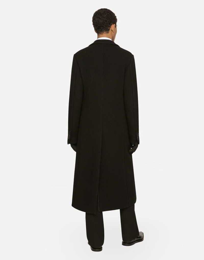 Single-breasted technical wool jersey coat 3