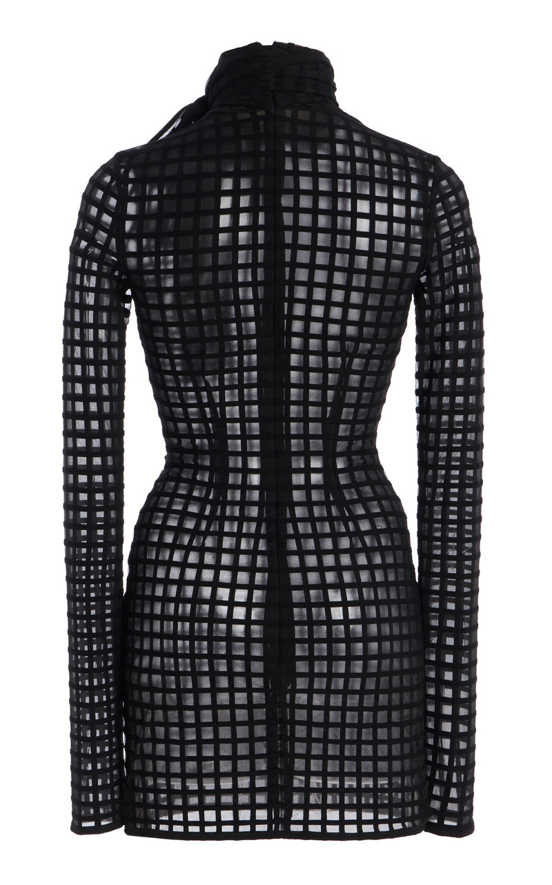Cross Grain Bow Neck Dress black 5