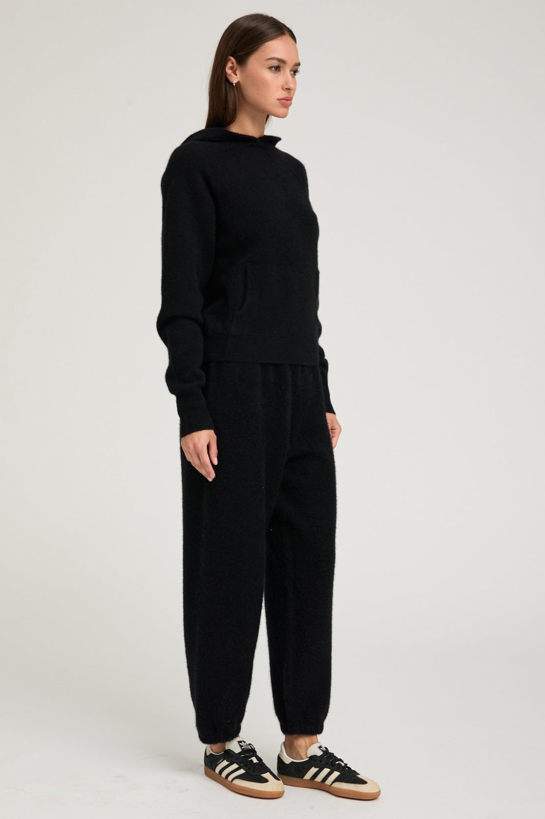 BLACK CASHMERE HOODIE - 2