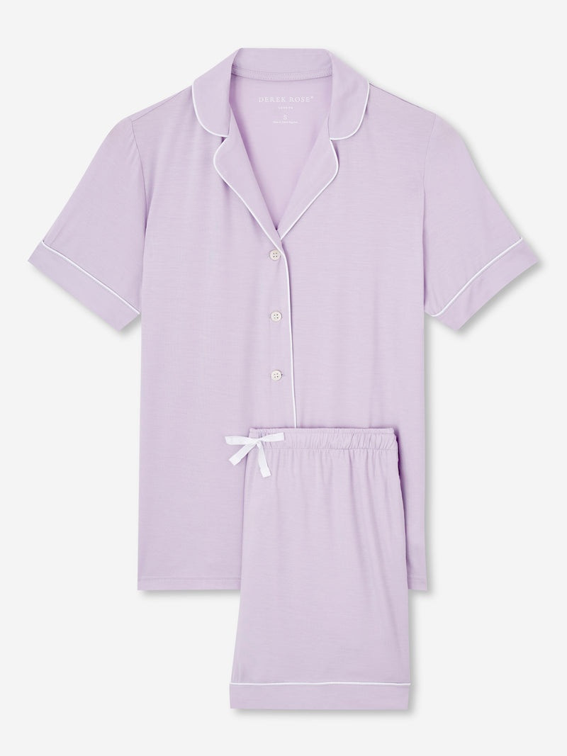 Women's Short Pyjamas Lara Micro Modal Stretch Lilac 1
