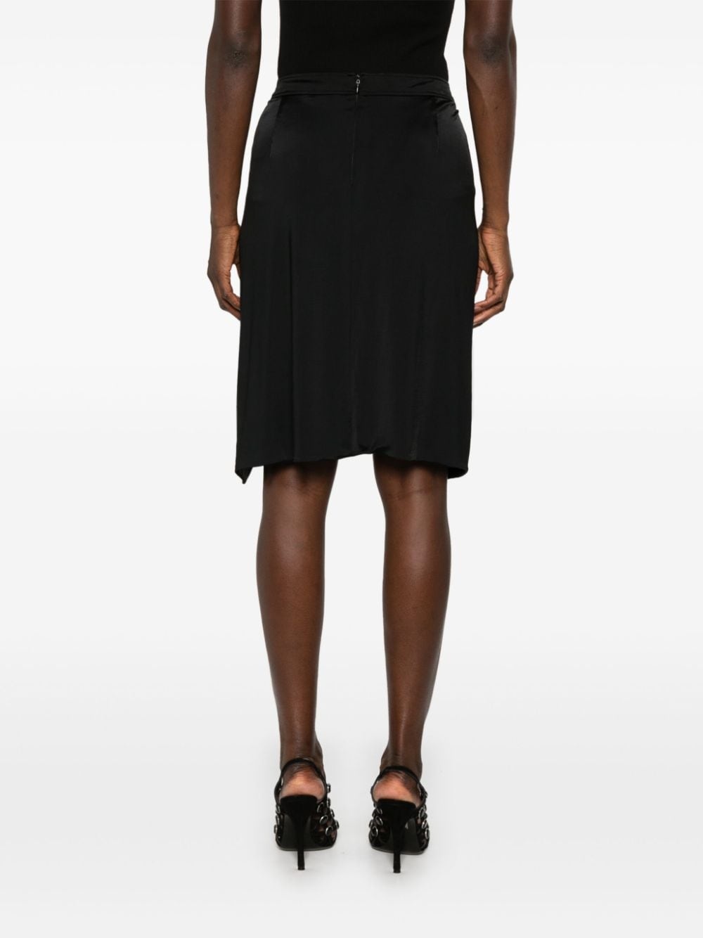 wrap jersey mini skirt - 4