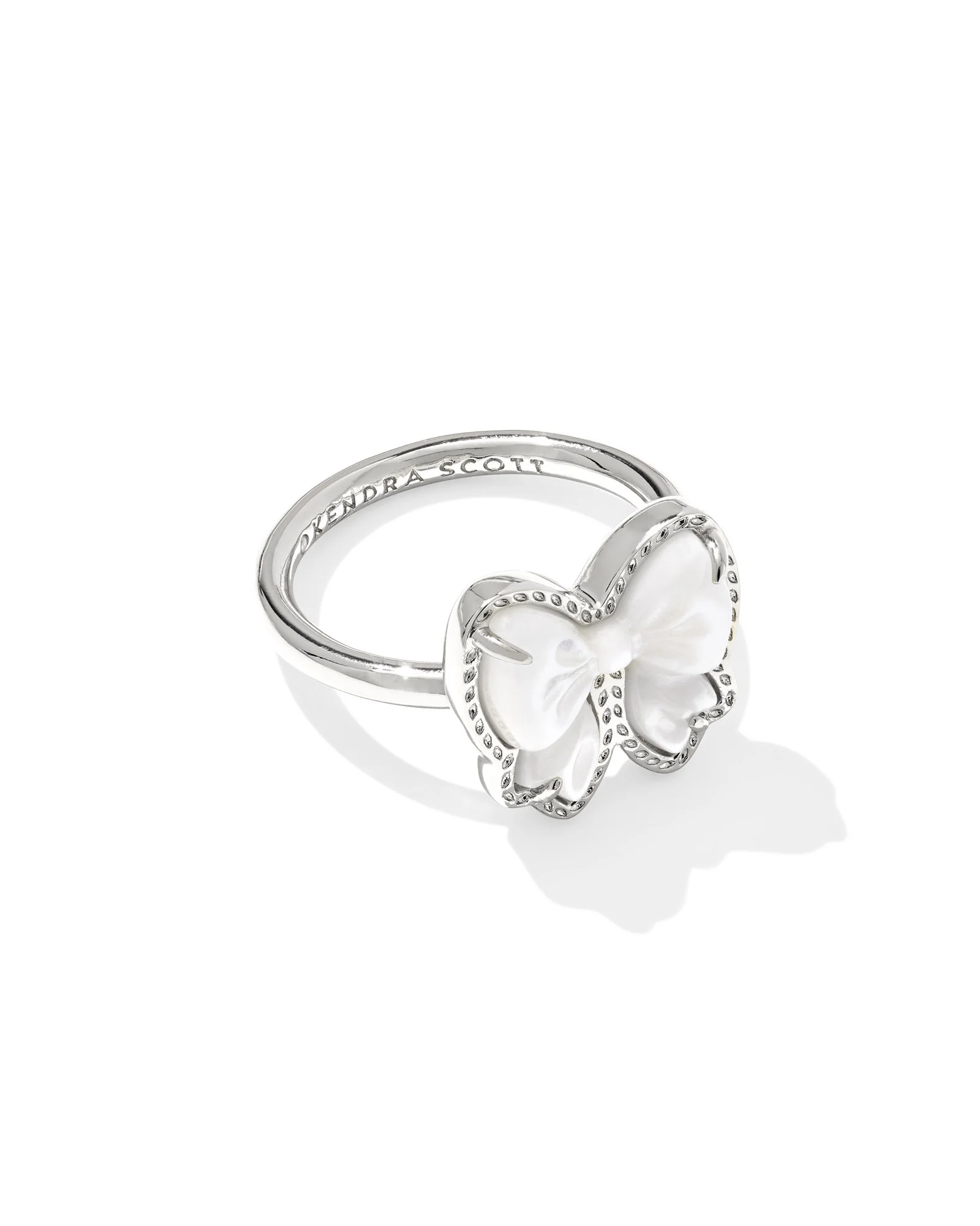 Haley Bow Silver Band Ring - 1