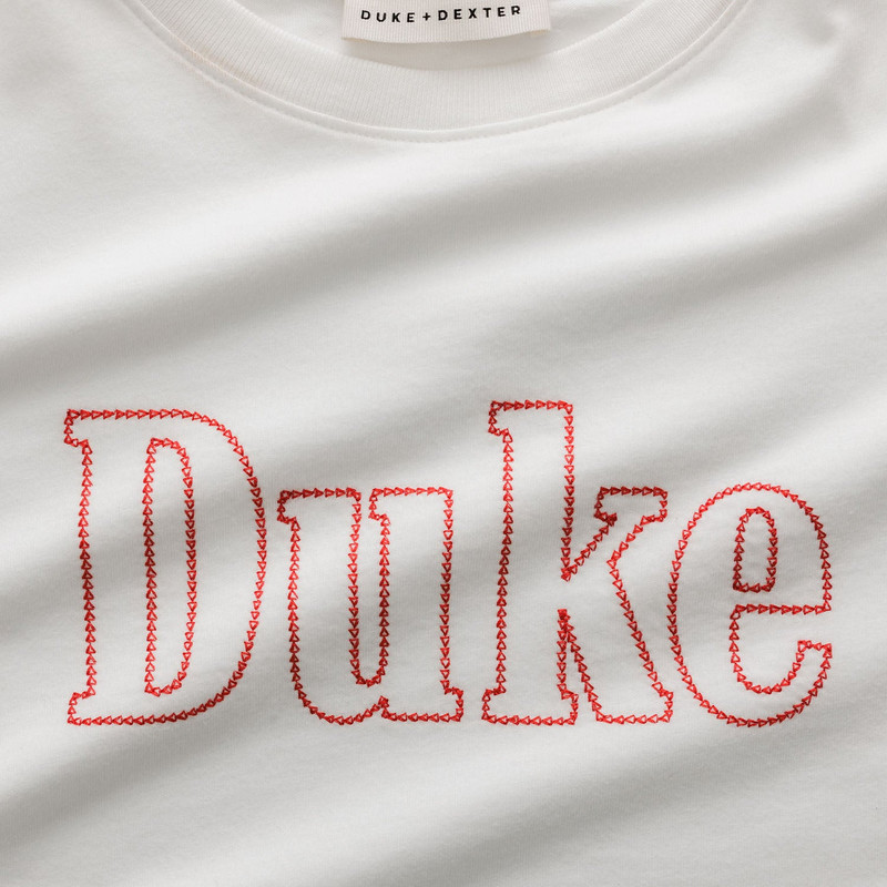 Duke Vintage White Chainstitch T-Shirt 5