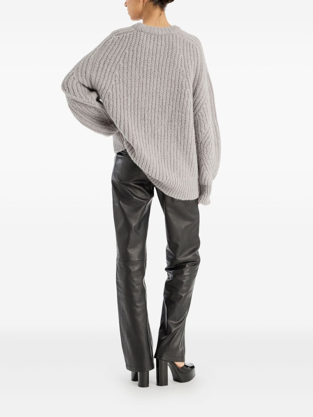 logo ribbed-knit sweater - 3