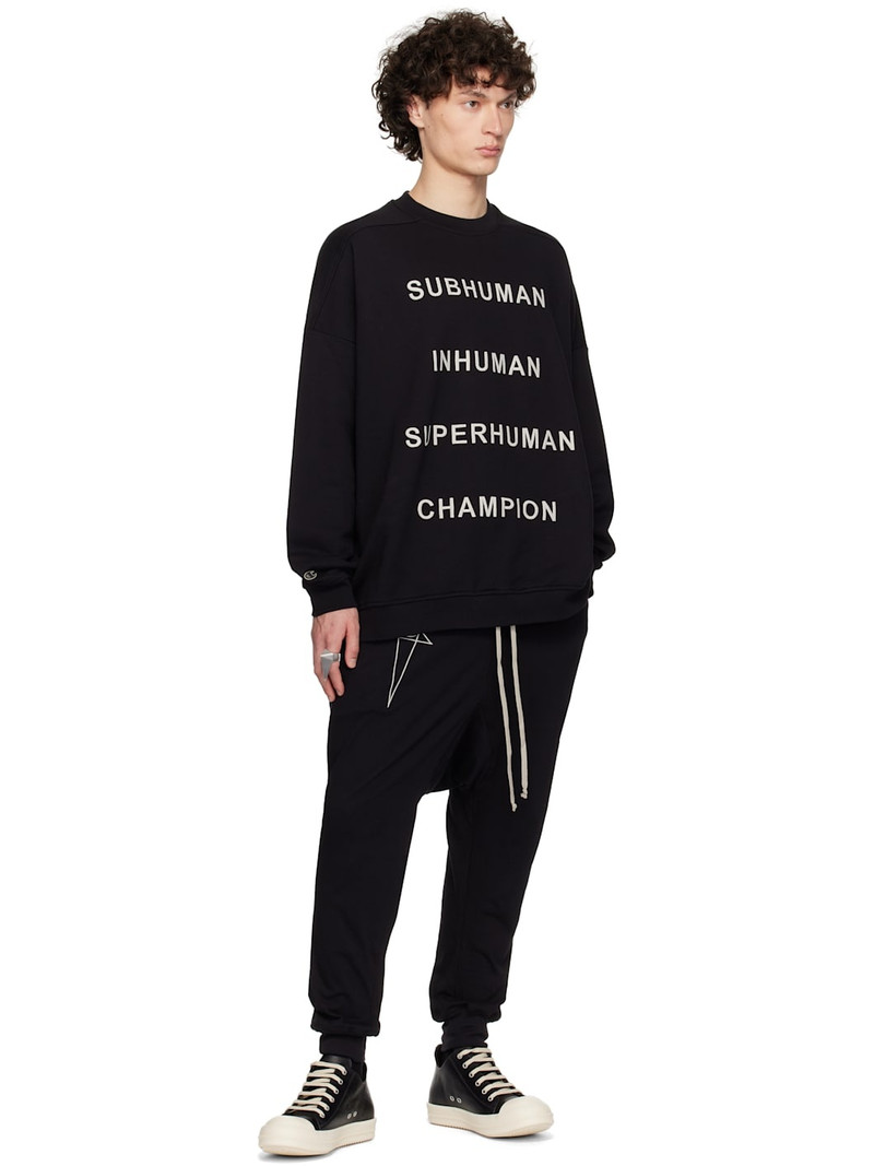 Rick Owens Black Champion Edition Jumbo Sweatshirt outlook