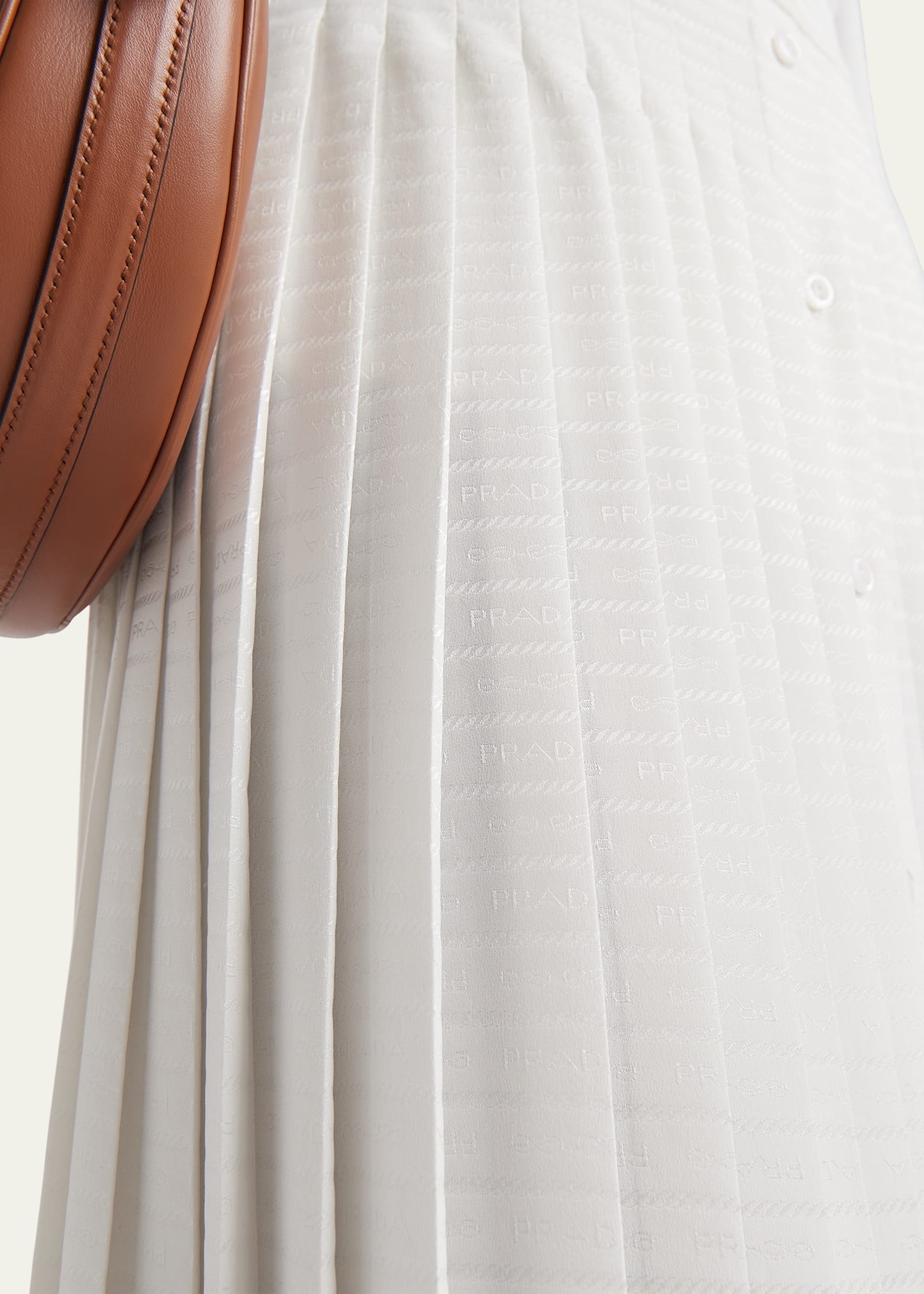 Logo-Embroidered Pleated Silk Midi Skirt - 4